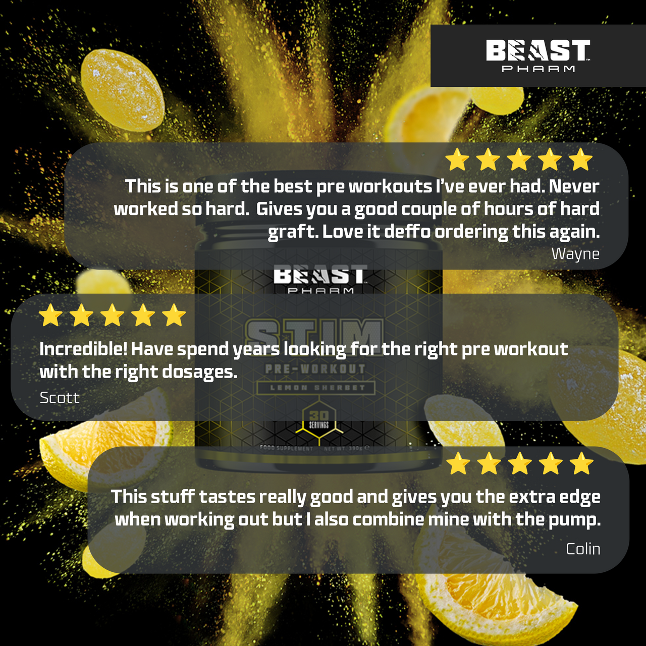 BEAST Pharm Stim – High Potency Pre-Workout (30 Servings)