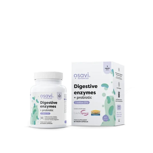 Osavi Digestive Enzymes + Probiotic – 60 Vegan Capsules