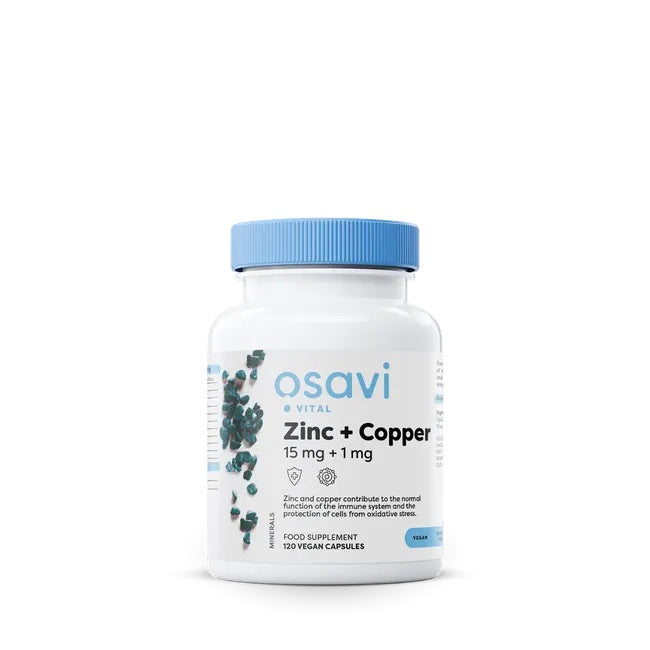 Osavi Zinc + Copper, 15 mg + 1 mg – 120 Vegan Capsules